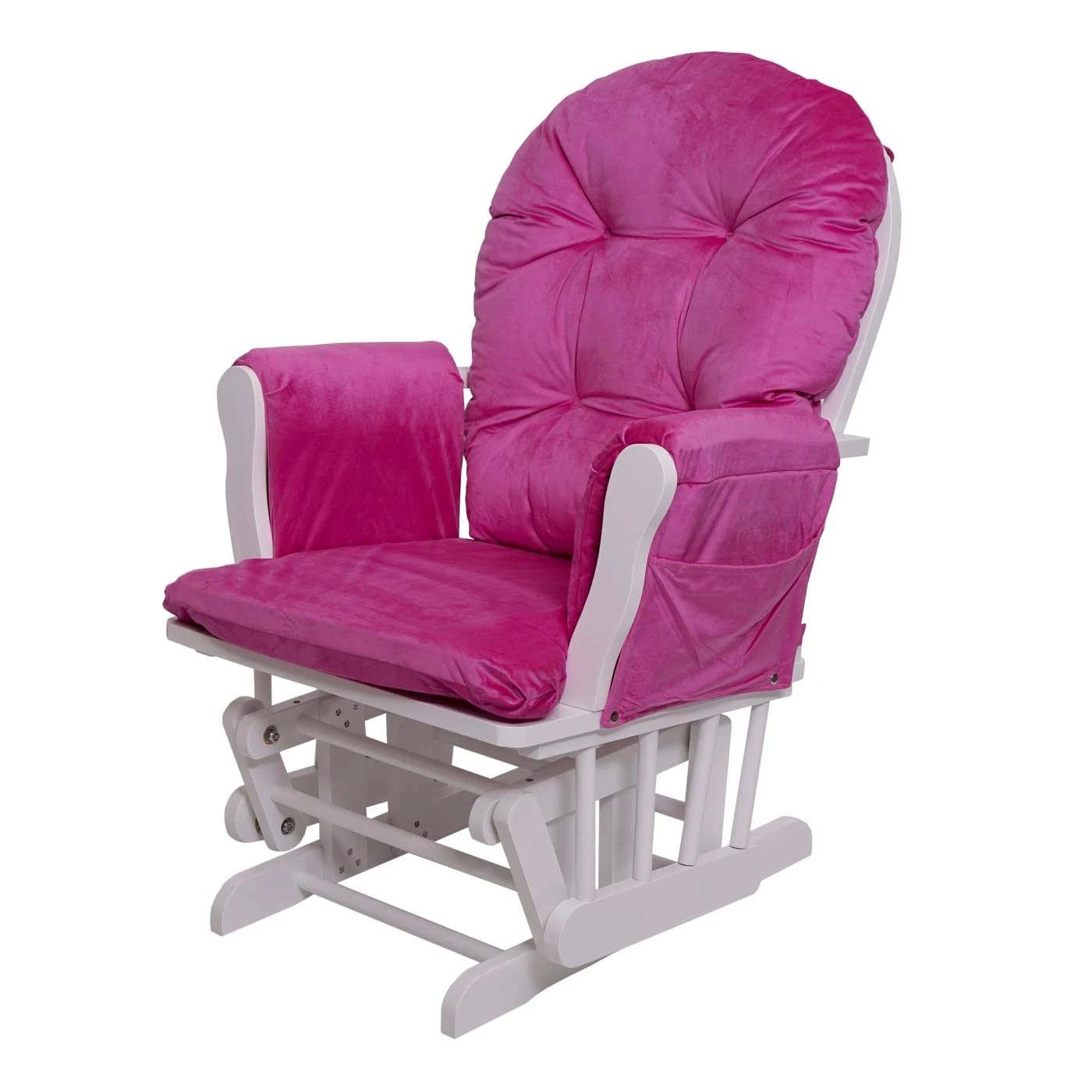 MCW Relaxsessel C76 Mit Hocker, Samt, Pink, Gestell Weiß - Image 3