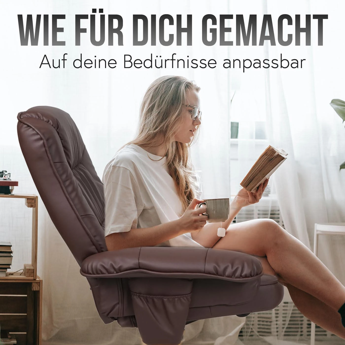 MCW Relaxsessel H56 Mit Hocker, Creme – Bild 3