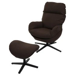 MCW Relaxsessel Mit Hocker L12, Braun