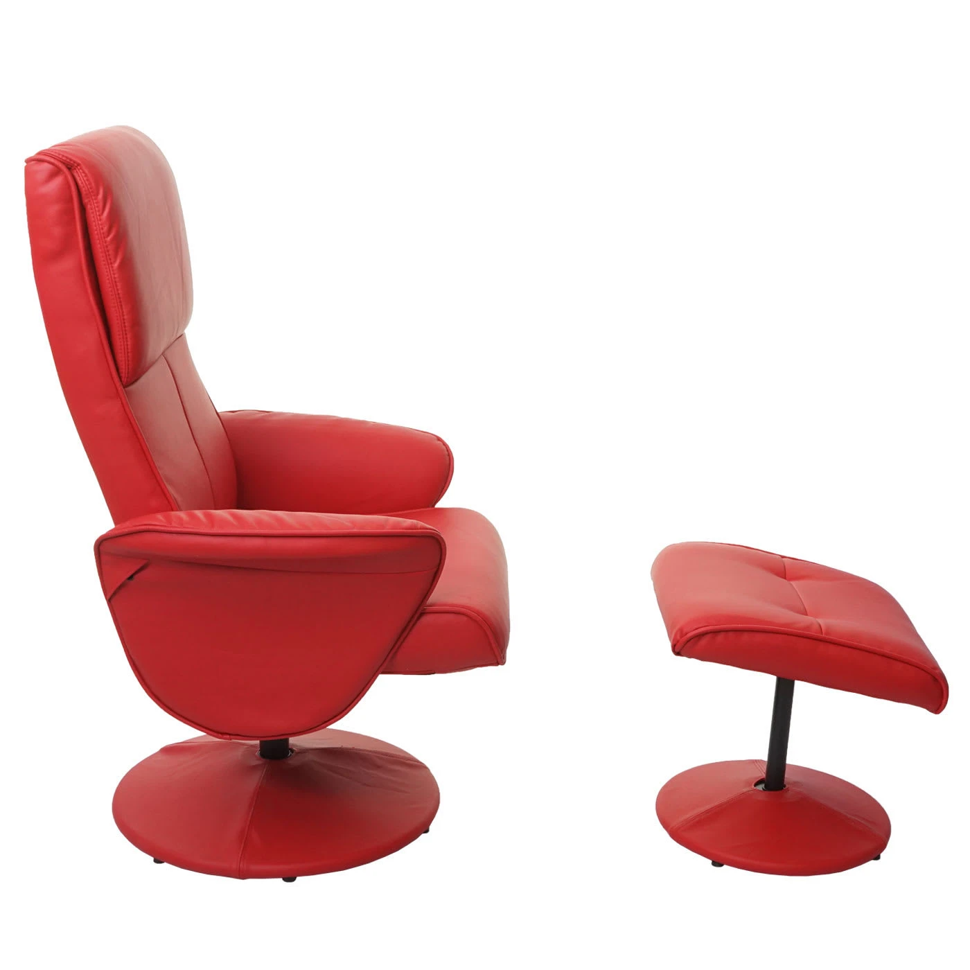 MCW Relaxsessel Stockholm Mit Hocker, Kunstleder, Rot - Image 2