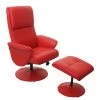 MCW Relaxsessel Stockholm Mit Hocker, Kunstleder, Rot