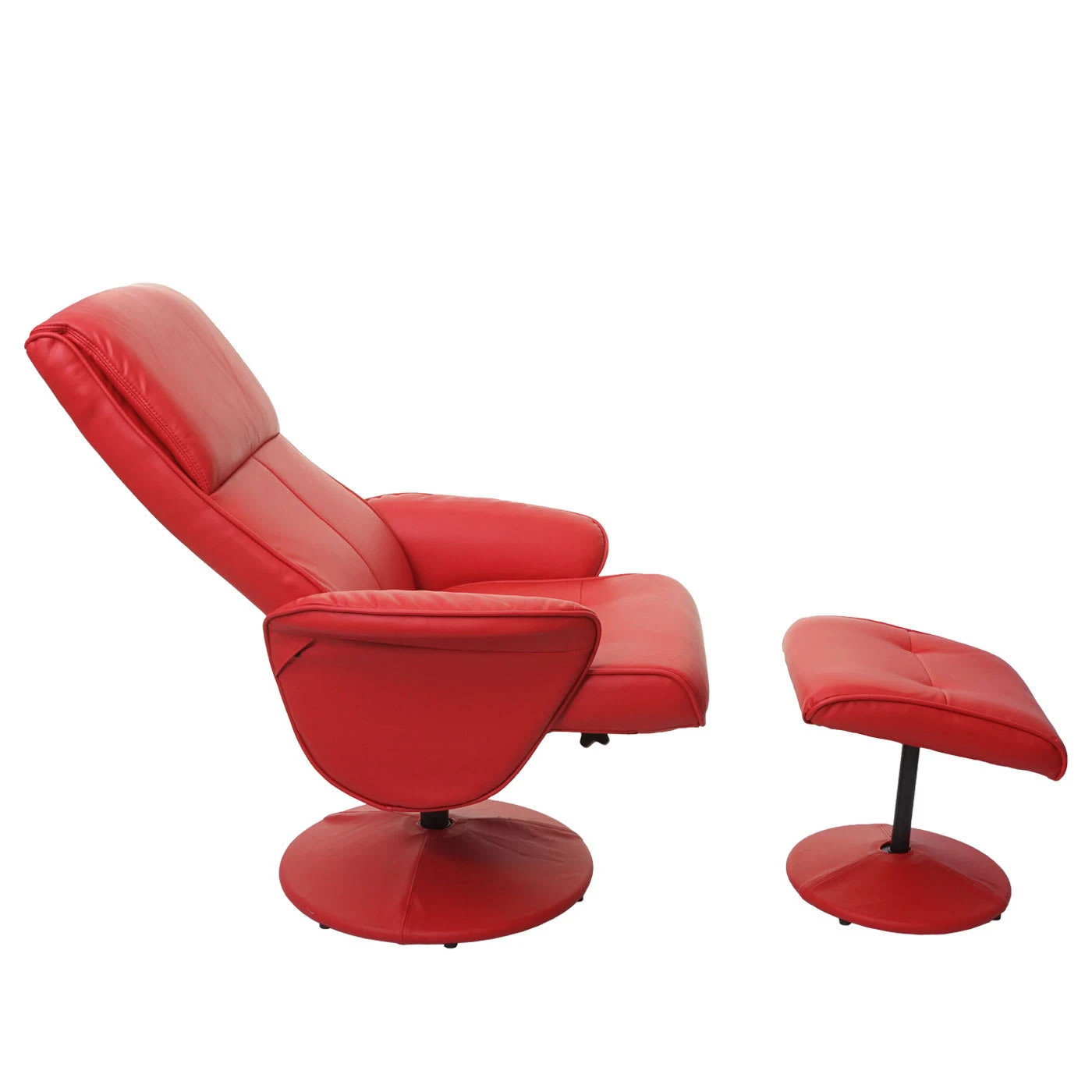 MCW Relaxsessel Stockholm Mit Hocker, Kunstleder, Rot - Image 3