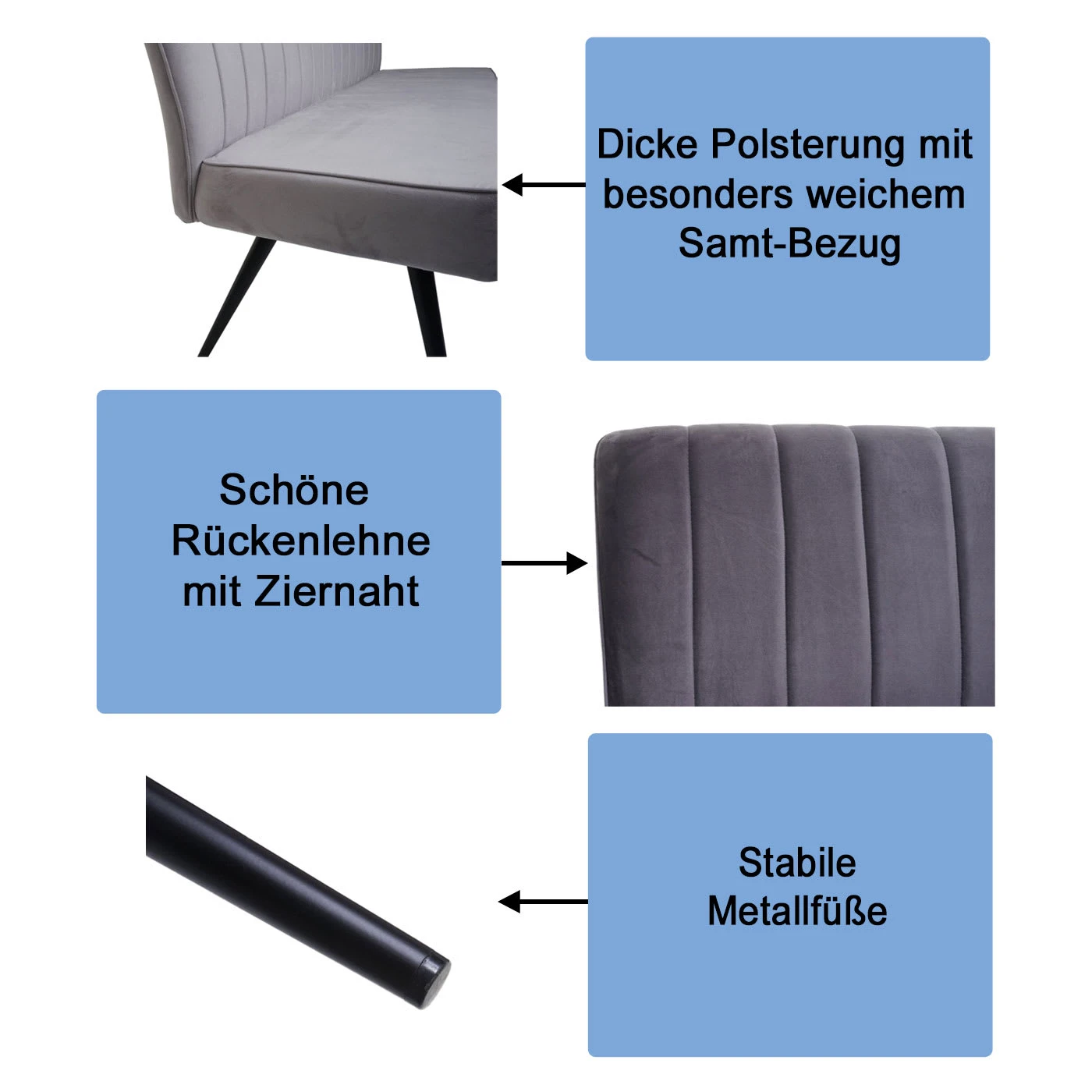 MCW Sitzbank K16, 160cm Hellgrau - Image 2
