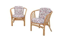 Möbel-direkt 2er-Set Rattansessel Mit Kissen Sonja In Honigfarben