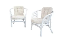 Möbel-direkt 2er-Set Rattansessel Mit Kissen Sonja In Weiß