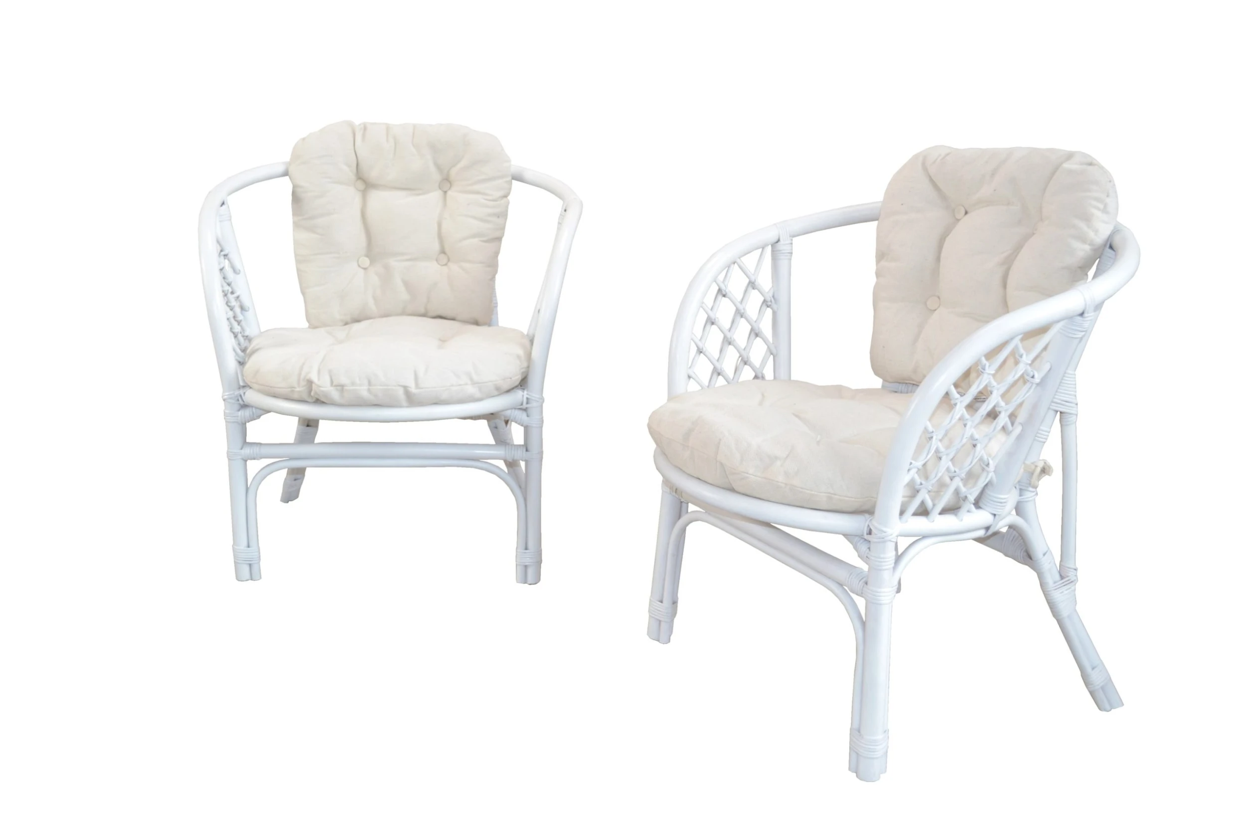 Möbel-direkt 2er-Set Rattansessel Mit Kissen Sonja In Weiß