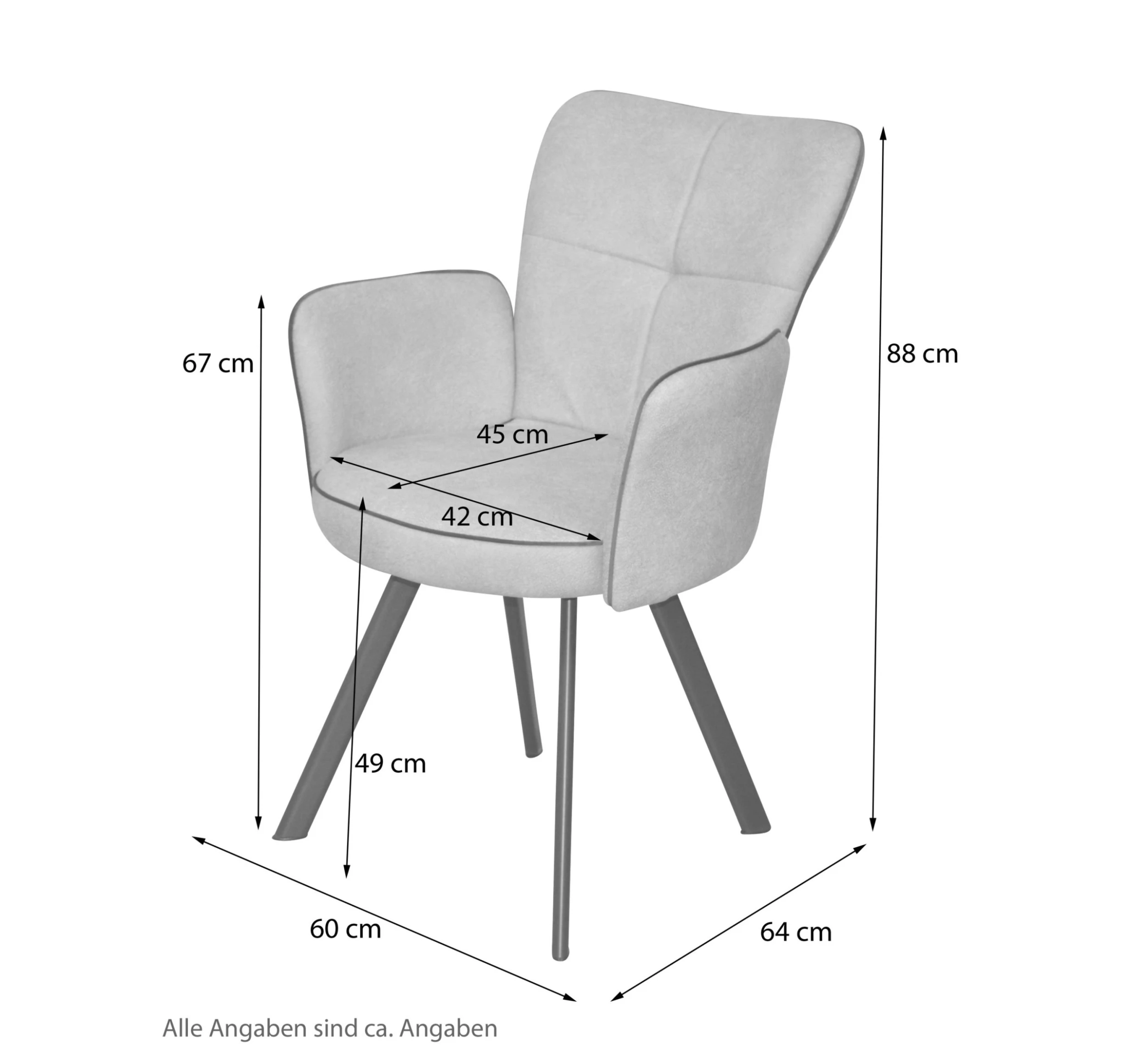Möbel-direkt Armlehnstuhl (2Stück) Linda Terra In Terra - Image 3