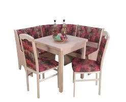 Möbel-direkt Eckbankgruppe 4tlg. Dunja In Buche Natur, Nuss Dunkel