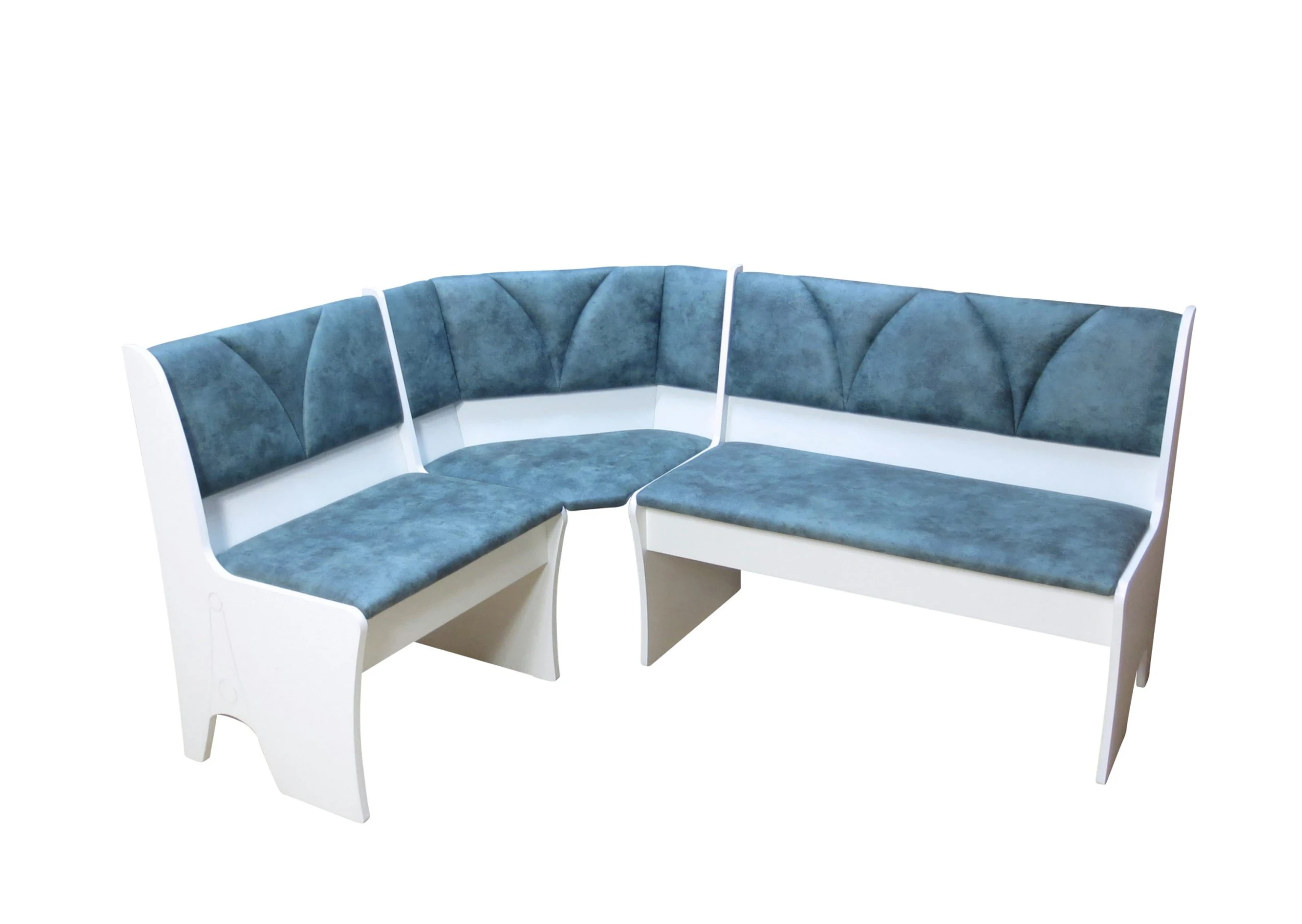 Möbel-direkt Eckbankgruppe 4tlg. Silvia In Weiss,Buche Natur, Nuss Dunkel - Image 2