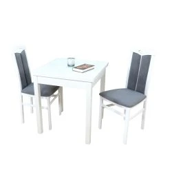 Möbel-direkt Essgruppe 3-teilig "Rügen I" In Weiss - Anthrazit