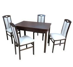 Möbel-direkt Essgruppe 5-teilig "Rügen II" In Nuss Dunkel - Creme