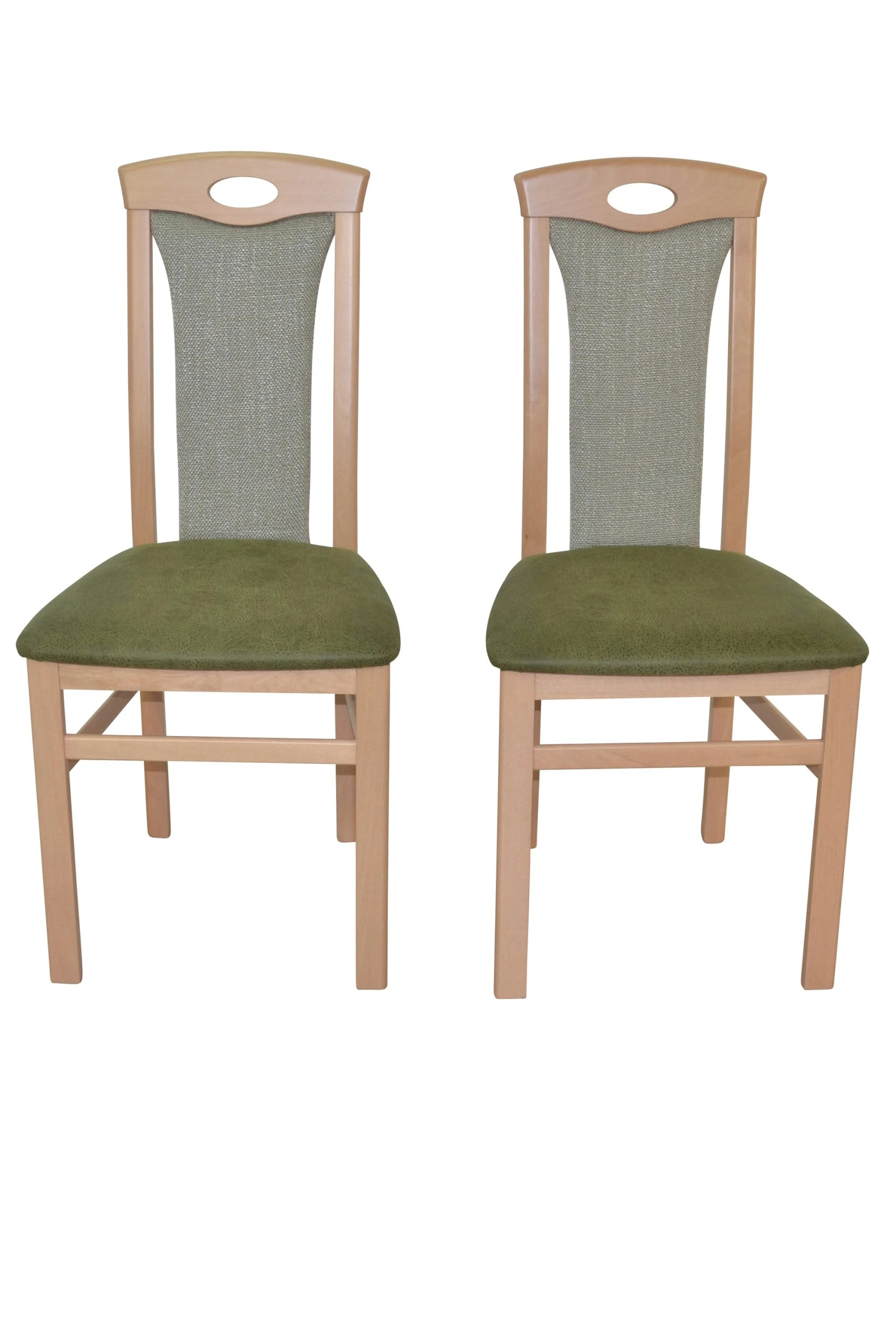 Möbel-direkt Esszimmerstuhl (2 Stück) Carmen In Buche-Nachbildung / Grün - Image 2