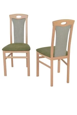 Möbel-direkt Esszimmerstuhl (2 Stück) Carmen In Buche-Nachbildung / Grün