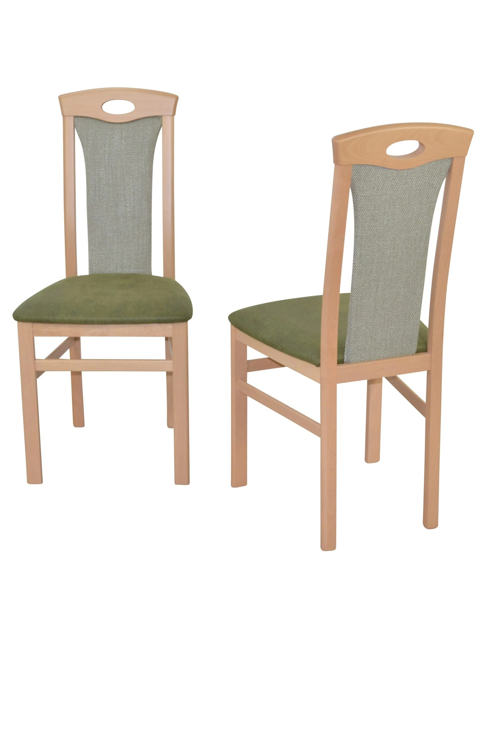 Möbel-direkt Esszimmerstuhl (2 Stück) Carmen In Buche-Nachbildung / Grün