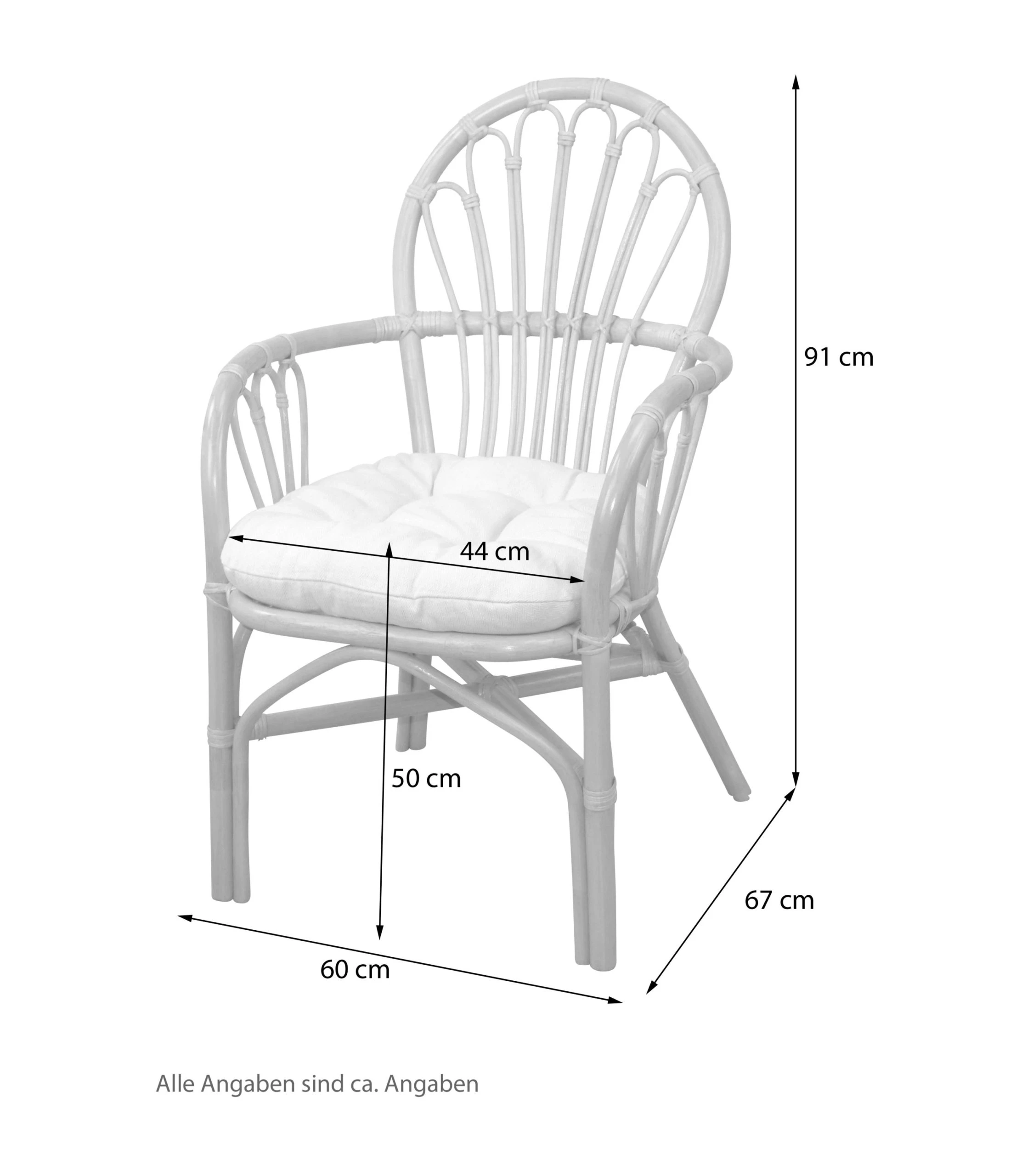 Möbel-direkt Rattansessel Mit Kissen Conny In Beige - Image 3