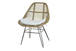 Möbel-direkt Rattanstuhl Mit Kissen Kim In Grau