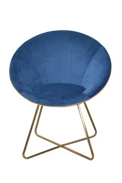 Möbel-direkt Samt-Polsterstuhl (1Stück) Nelly In Blau