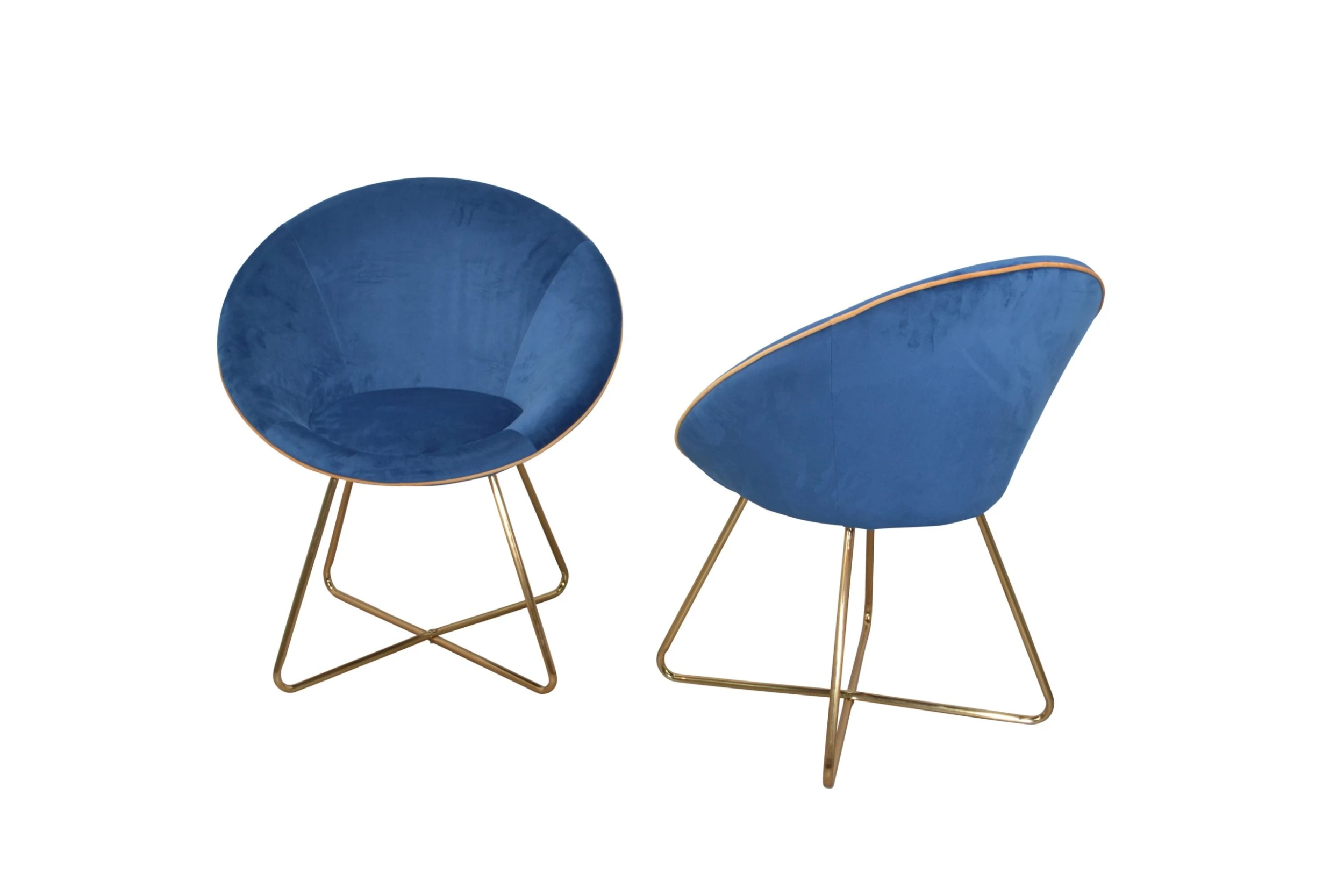 Möbel-direkt Samt-Polsterstuhl (2Stück) Nelly In Blau - Image 2