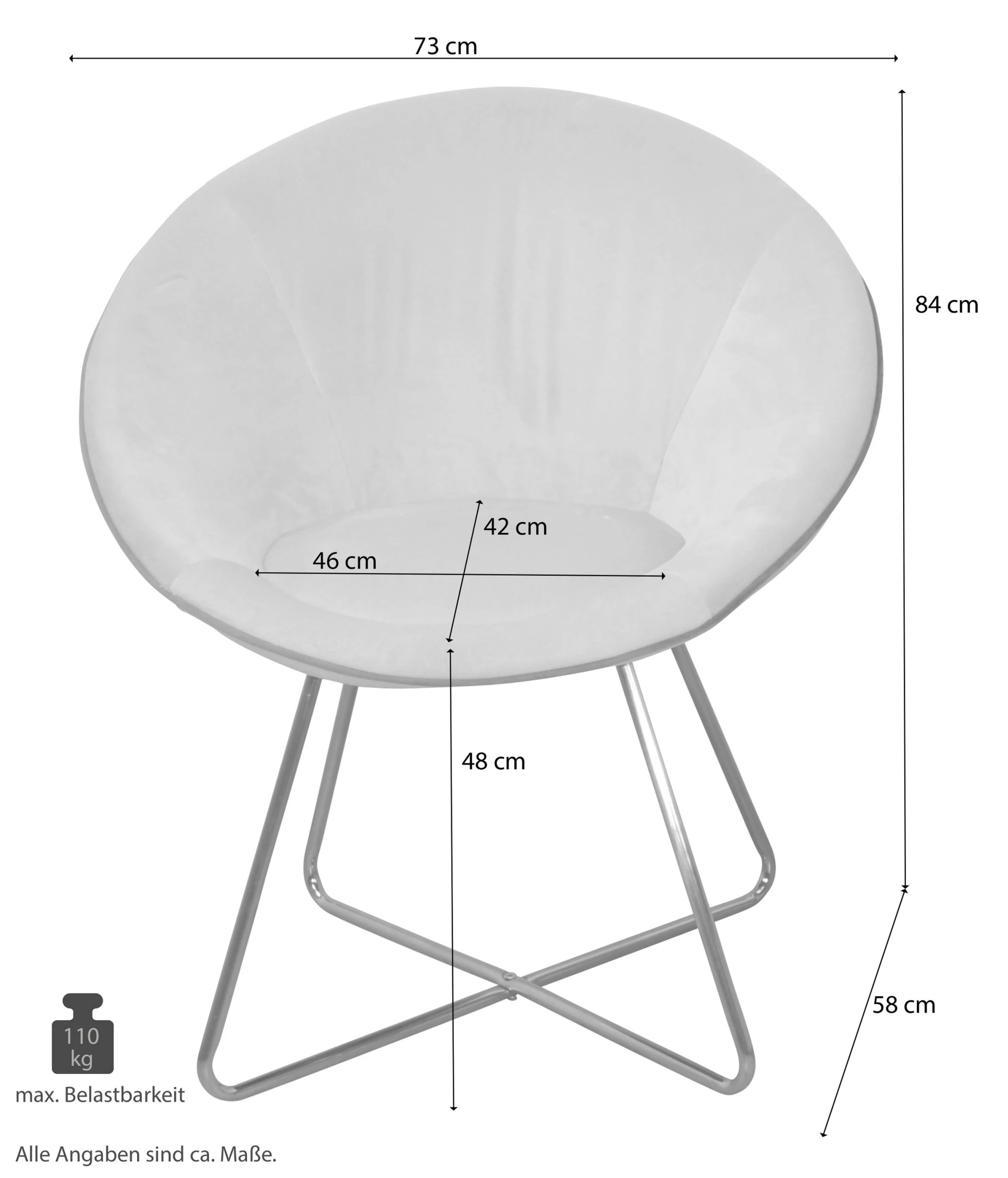 Möbel-direkt Samt-Polsterstuhl (2Stück) Nelly In Blau - Image 3