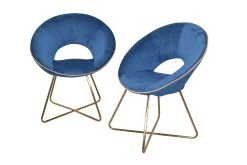 Möbel-direkt Samt-Polsterstuhl (2Stück) Nora In Blau