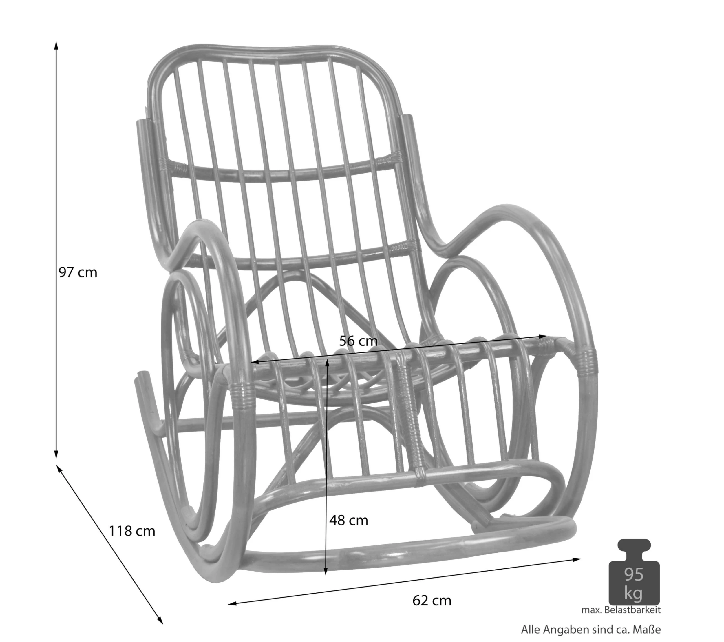 Möbel-direkt Schaukelstuhl Schaukelstuhl In Honig - Image 3
