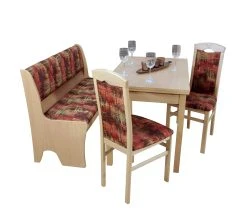 Möbel-direkt Sitzgruppe 4-teilig "Halle" In Buche Natur, Nuss Dunkel