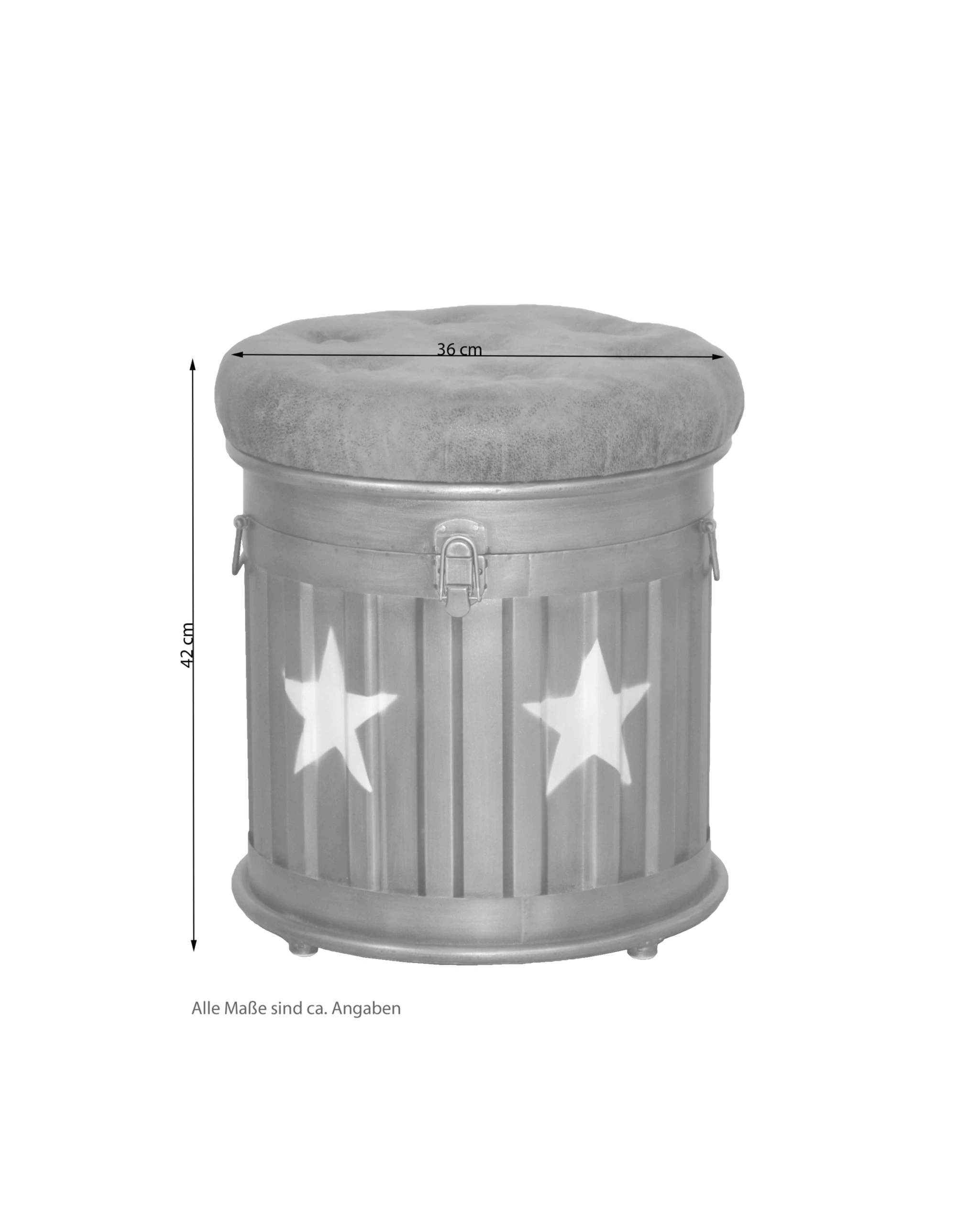 Möbel-direkt Stauraum-Sitzhocker Michael In Silber - Image 3