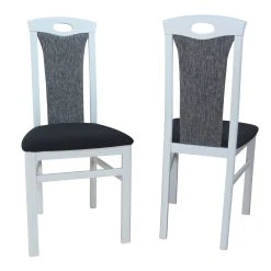 Möbel-direkt Stühle (2 Stück) Berta In Gestell Weiß, Stoff Schwarz