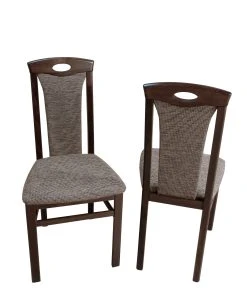 Möbel-direkt Stühle (2 Stück) Betty In Gestell Nussbaum, Stoff Beige