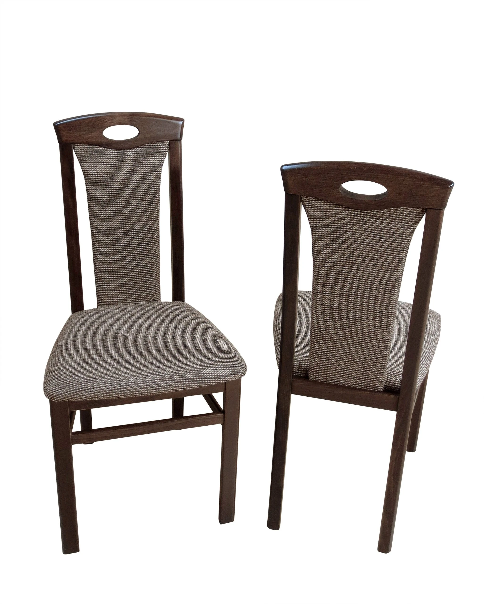 Möbel-direkt Stühle (2 Stück) Betty In Gestell Nussbaum, Stoff Beige