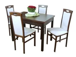 Möbel-direkt Tischgruppe- 5teilig "Benito" In Nussdunkel, Buche Natur