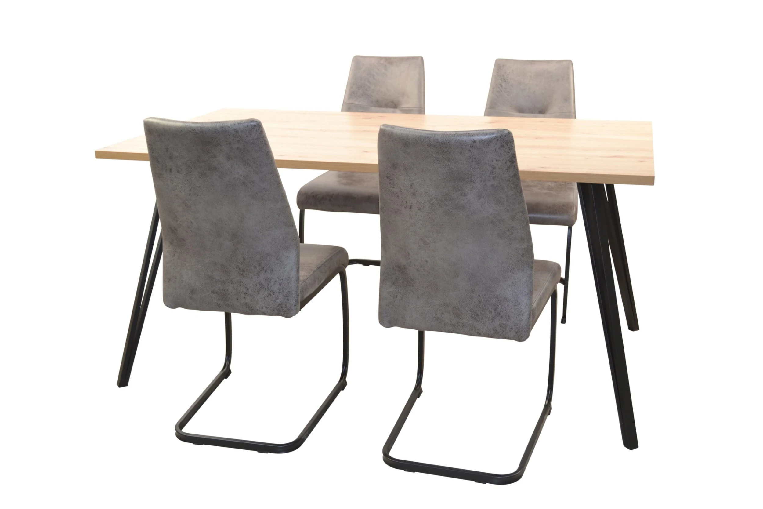 Möbel-direkt Tischgruppe- 5teilig Cora In Grau/Platte Artisan-Eiche-Nachbildung - Image 2