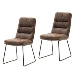MÖBEL IDEAL 2er Set: Kufenstuhl Mins In Braun (B) 49 X (H) 98 Cm