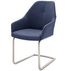 MÖBEL IDEAL 2er Set: Schwingstuhl Mita In Blau (B) 55 X (H) 86 Cm