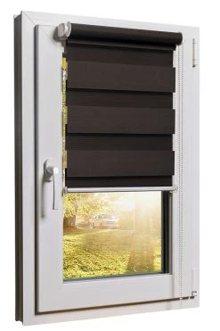 Moebel17 Balkontürrollo Duorollo Sichtschutz Sonnenschutz Klemmfix Creme 70 X 220