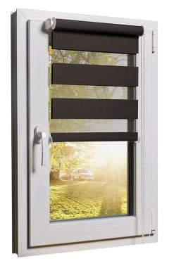 Moebel17 Fensterrollo Duorollo Sichtschutz Sonnenschutz Klemmfix Grau 40 X 160
