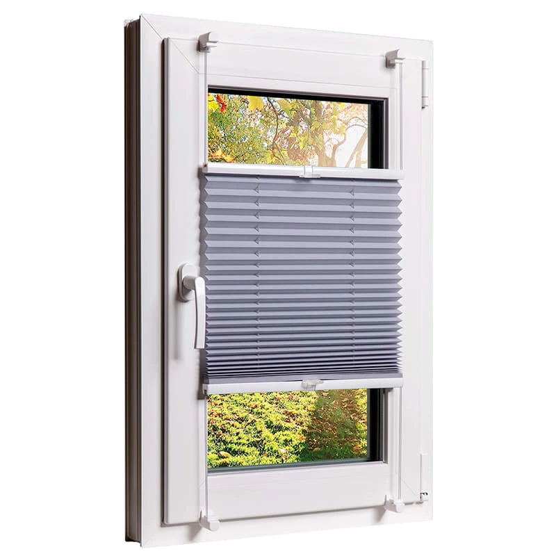 Moebel17 Plissees Und Jalousien Mit Klemmfixfunktion Ohne Bohren Grau 40 X 130 - Image 2