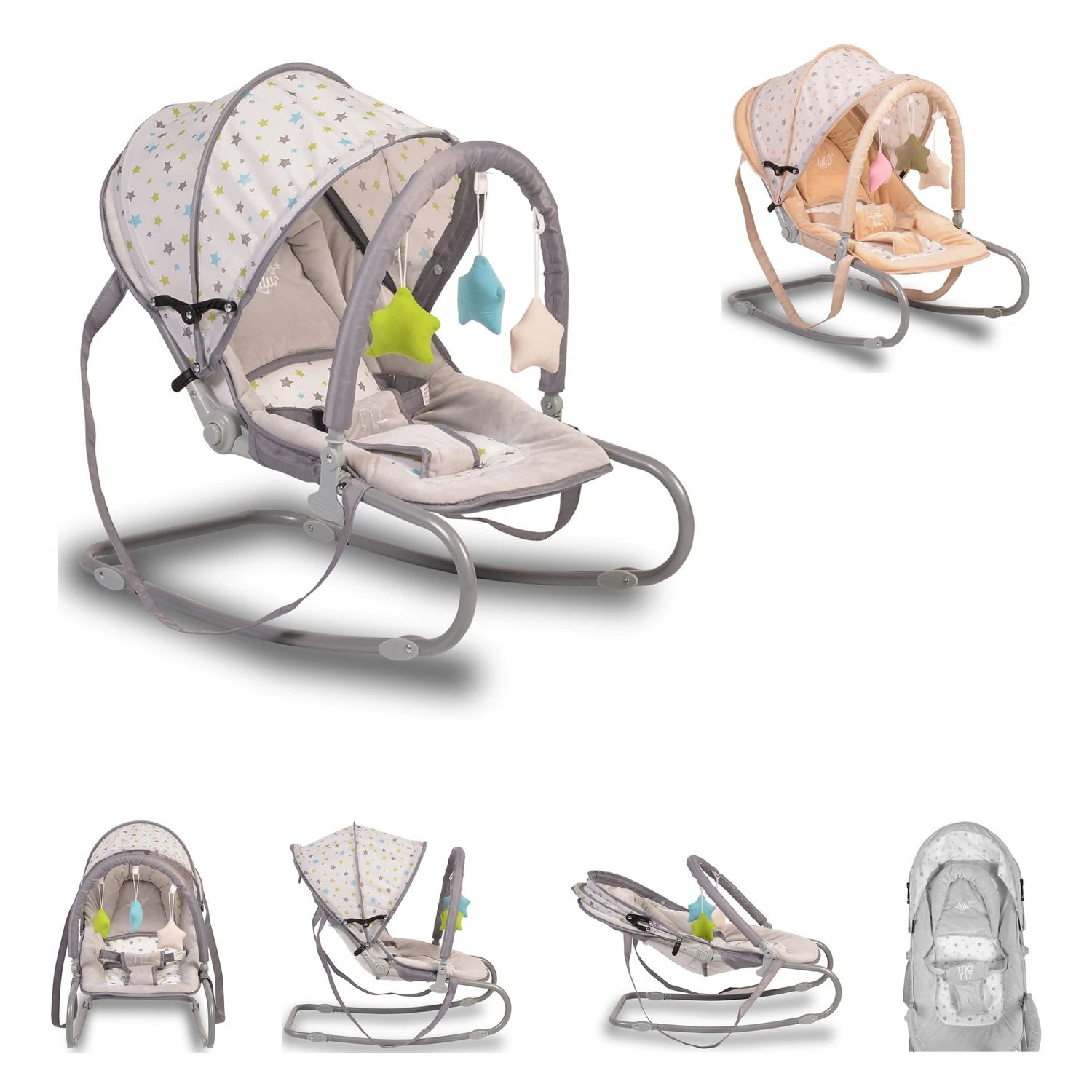 Moni Babywippe Lulu Spielbogen In Grau