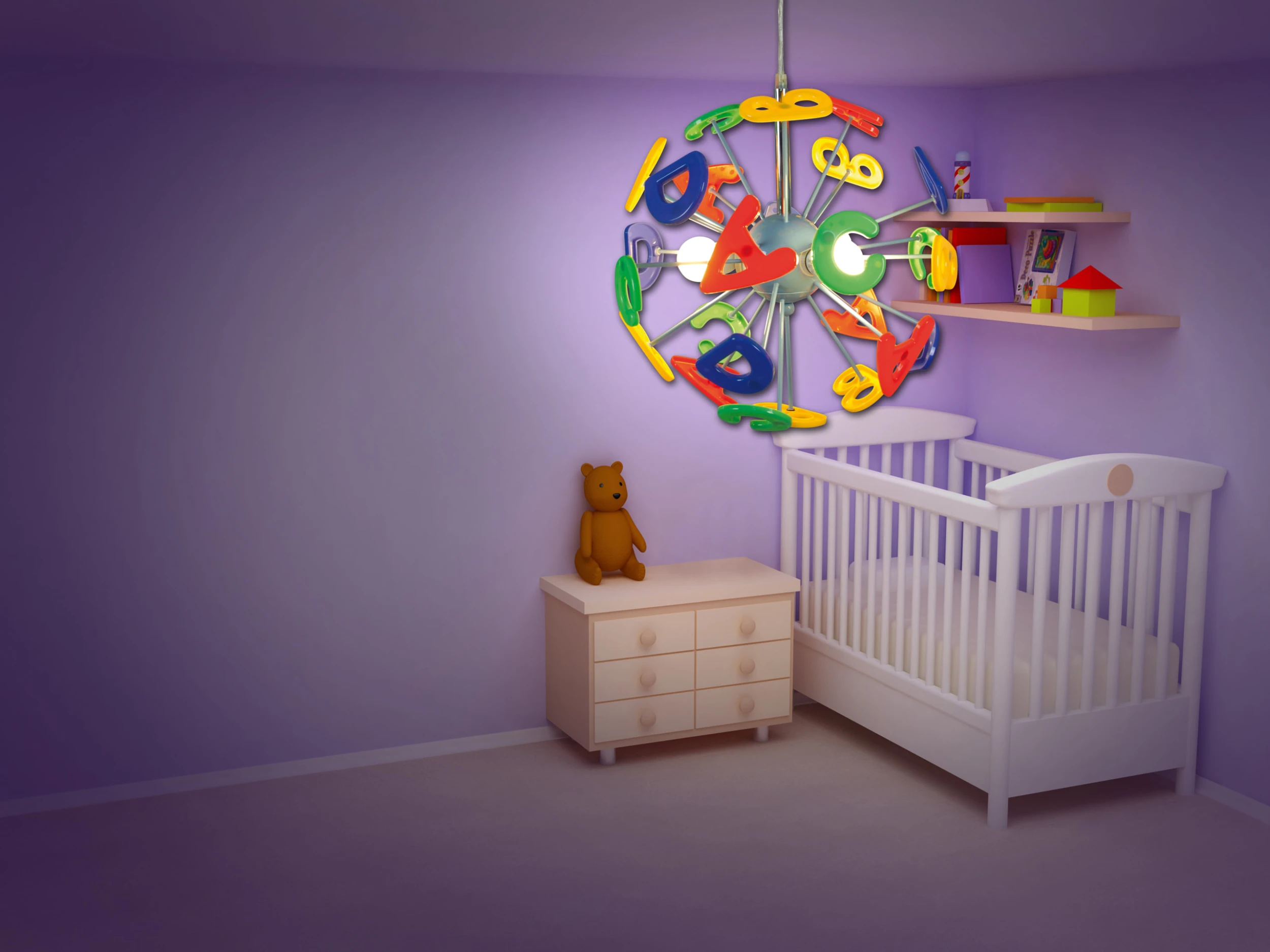 Näve Kinderpendelleuchte Buchstaben "Kizi" Ø 40 Cm In Bunt - Image 2