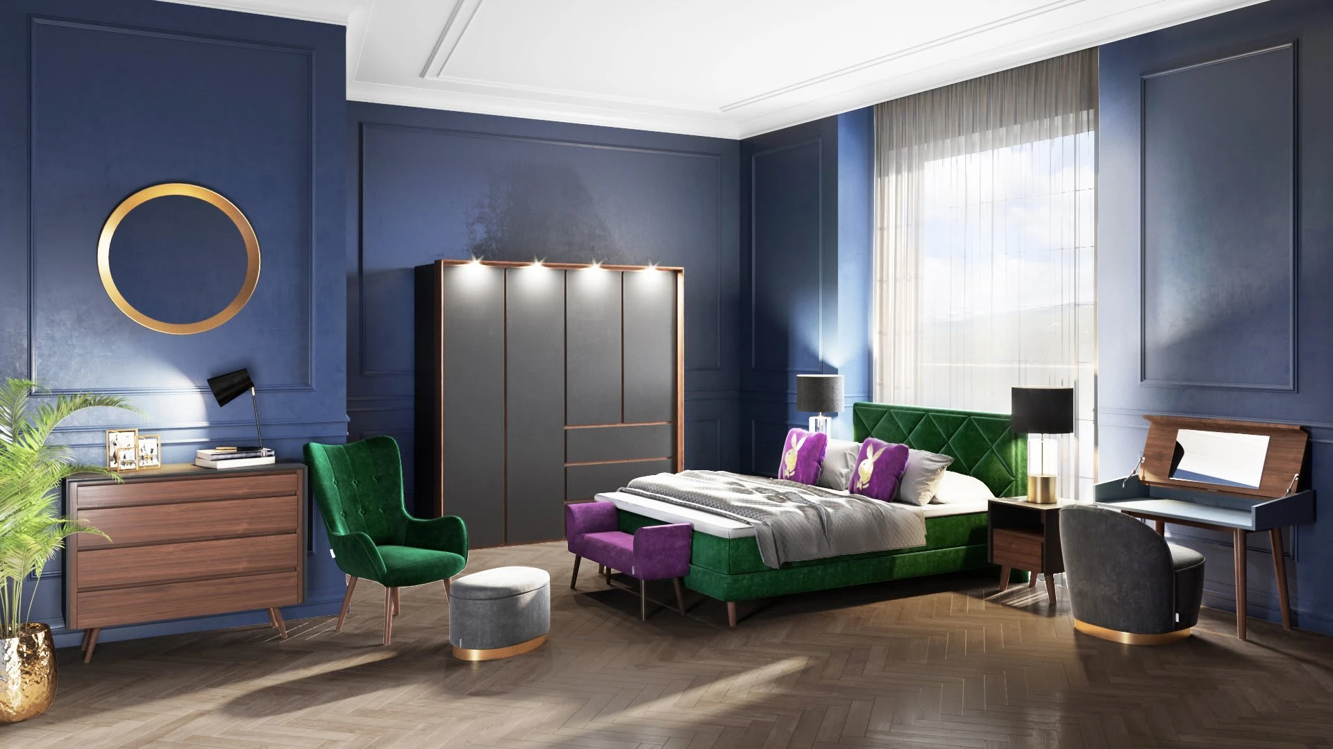 Playboy Pouf "BETTY" In Petrol - (B)37 X (H)44 X (T)37 Cm - Image 4