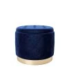 Playboy Pouf "LIZ" In Blue Lagoon - (B)50 X (H)40 X (T)50 Cm