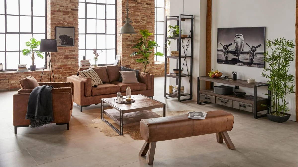 PureDay Lederbank Bock, Braun - Image 5