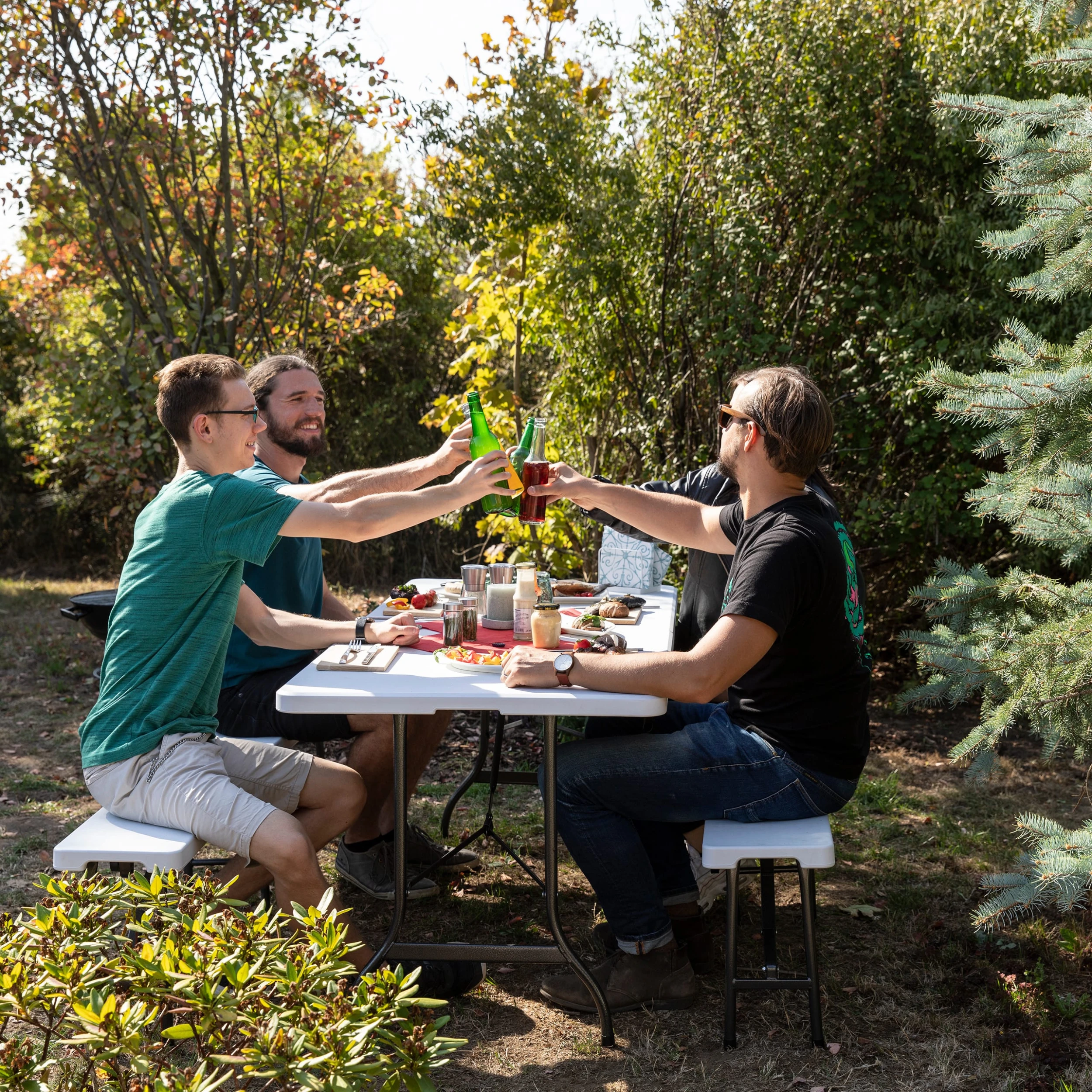 Relaxdays 2x Bierbank In Weiß - (B)180 X (H)42 X (T)25 Cm - Image 5