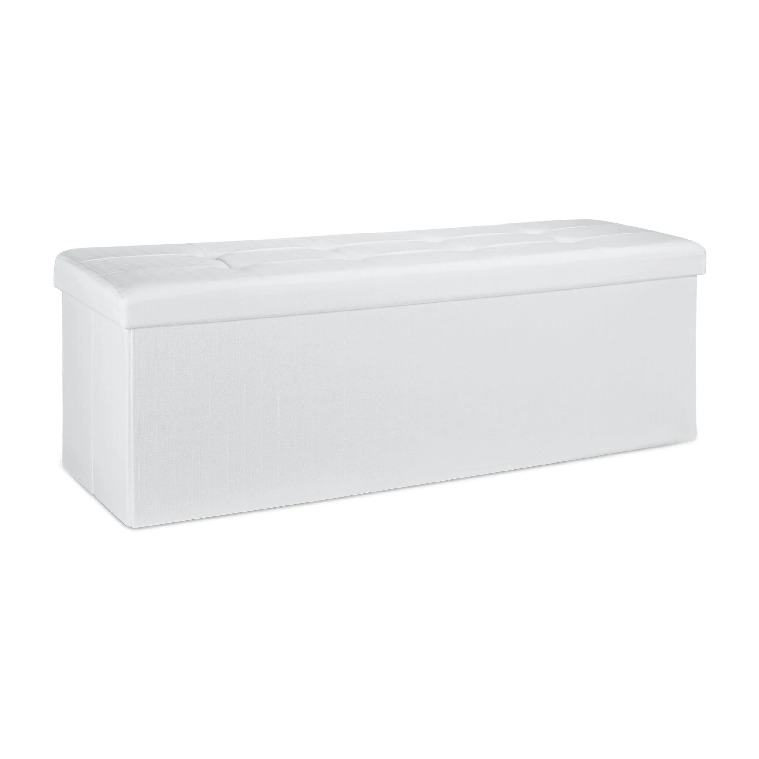 Relaxdays Faltbare Sitzbank In Weiß - (B)114 X (H)38 X (T)38 Cm