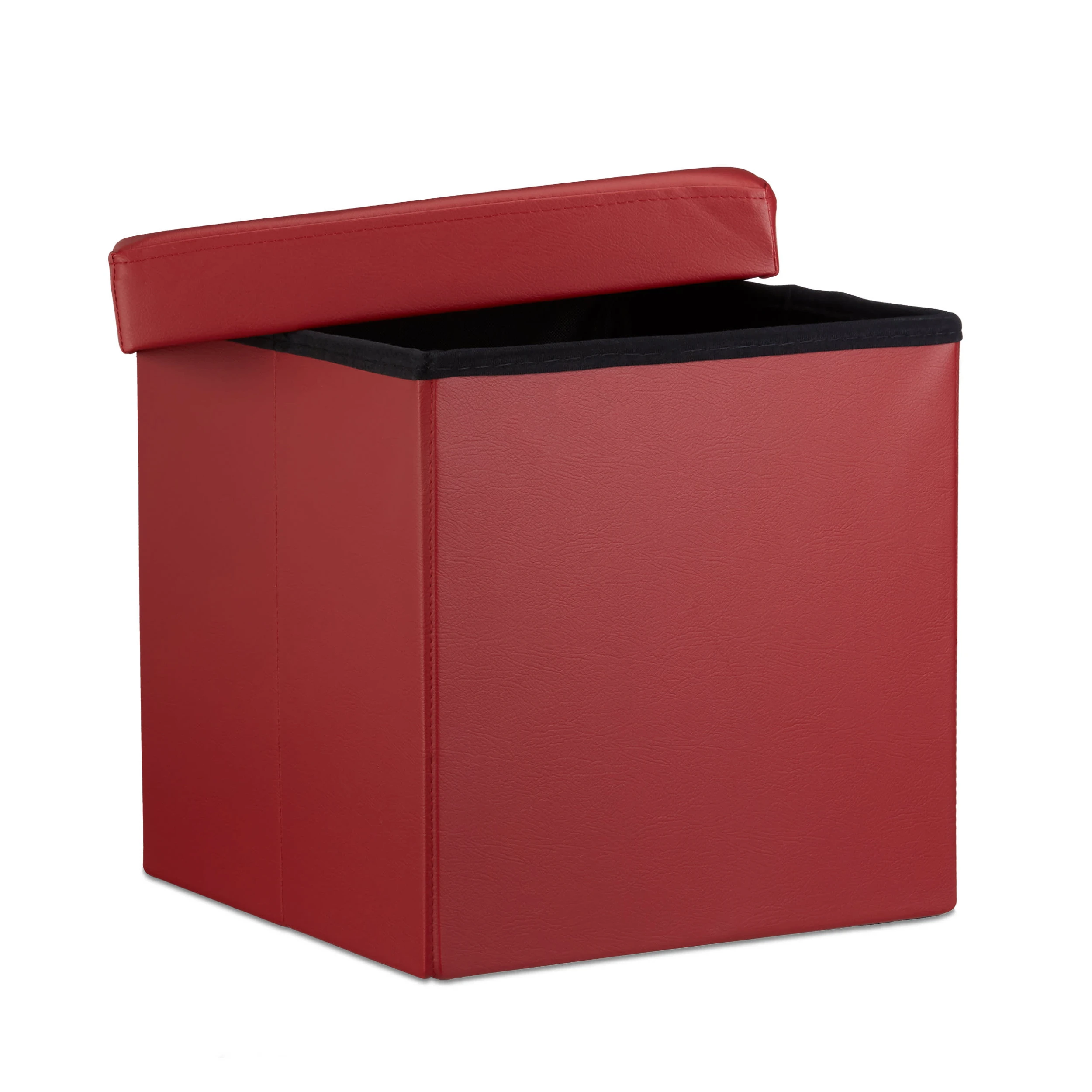 Relaxdays Faltbarer Sitzhocker In Dunkelrot - (B)38 X (H)38 X (T)38 Cm - Image 2