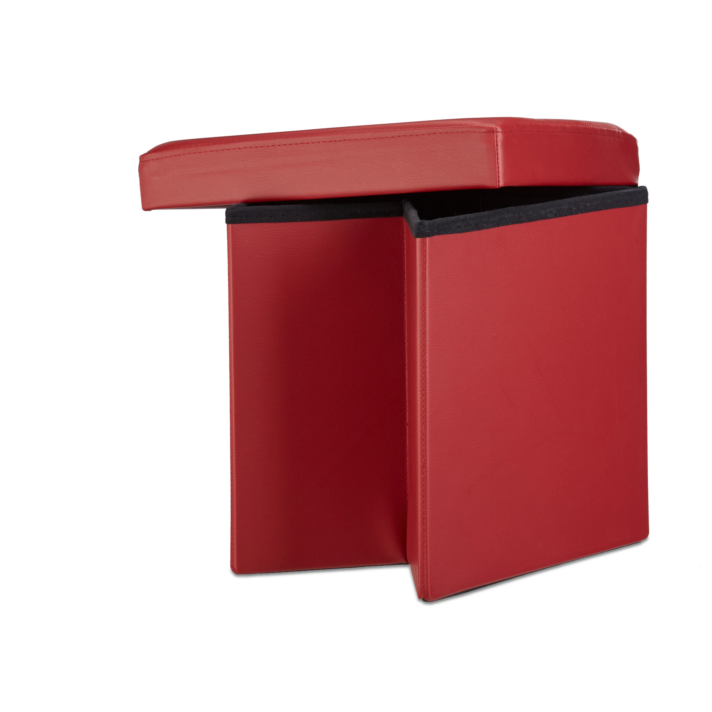 Relaxdays Faltbarer Sitzhocker In Dunkelrot - (B)38 X (H)38 X (T)38 Cm - Image 5