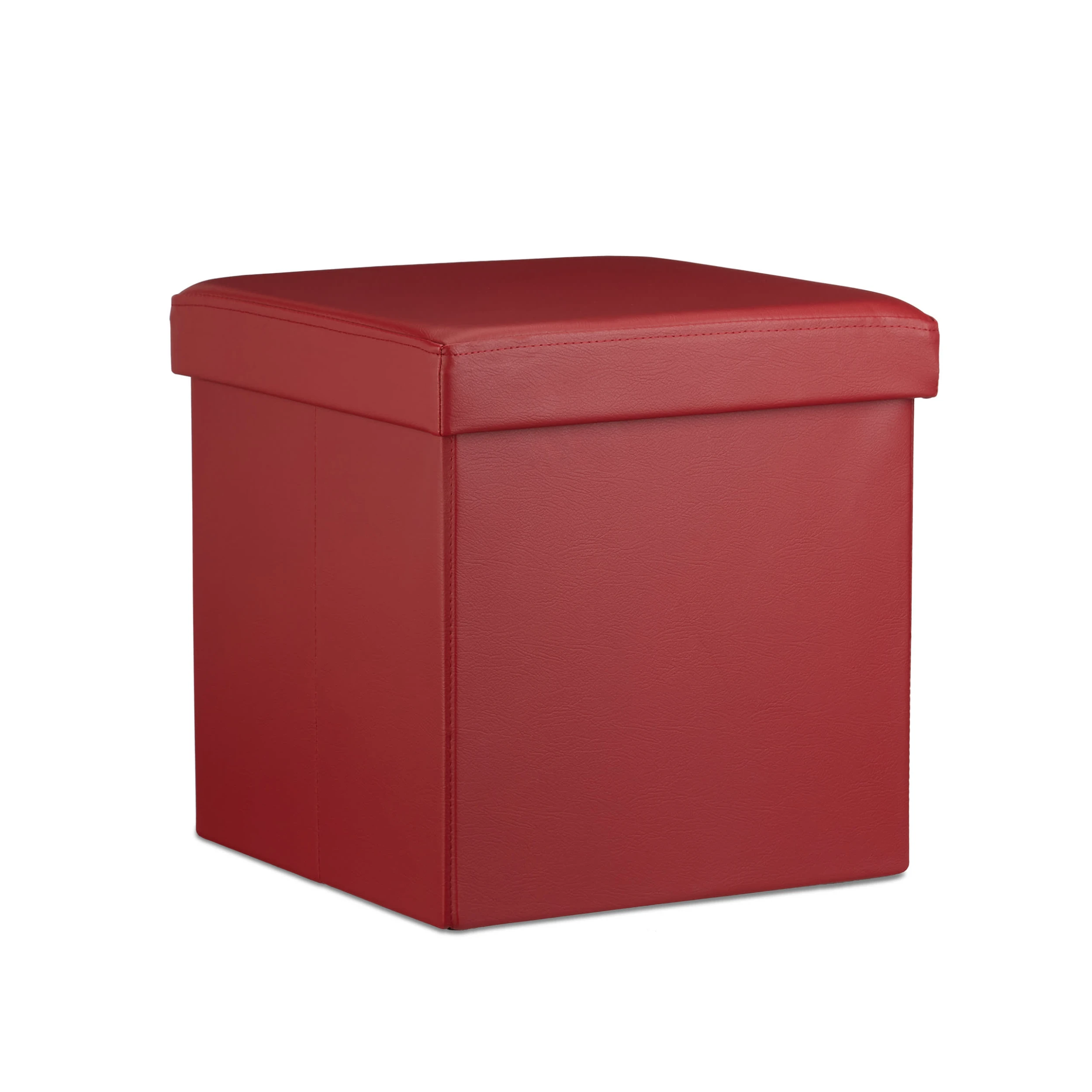 Relaxdays Faltbarer Sitzhocker In Dunkelrot - (B)38 X (H)38 X (T)38 Cm