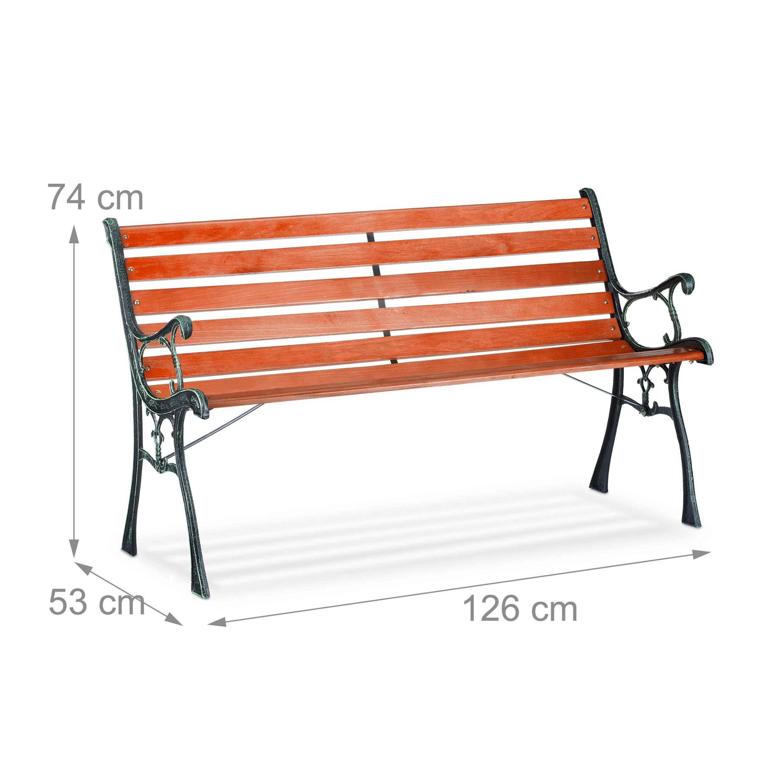 Relaxdays Gartenbank In Braun/ Schwarz - Image 4