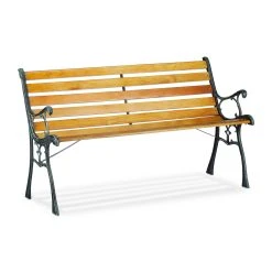 Relaxdays Gartenbank In Natur/ Schwarz