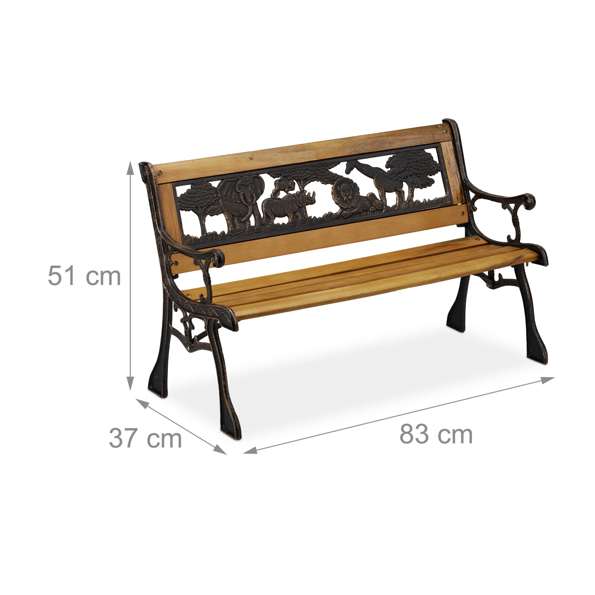 Relaxdays Gartenbank Kinder In Natur - (B)83 X (H)120 X (T)37 Cm - Image 4